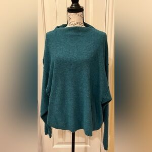 Free People Teal Cowl Neck Sweater